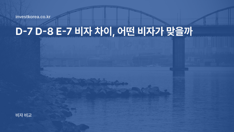 D-7 D-8 E-7 비자 차이, 어떤 비자가 맞을까