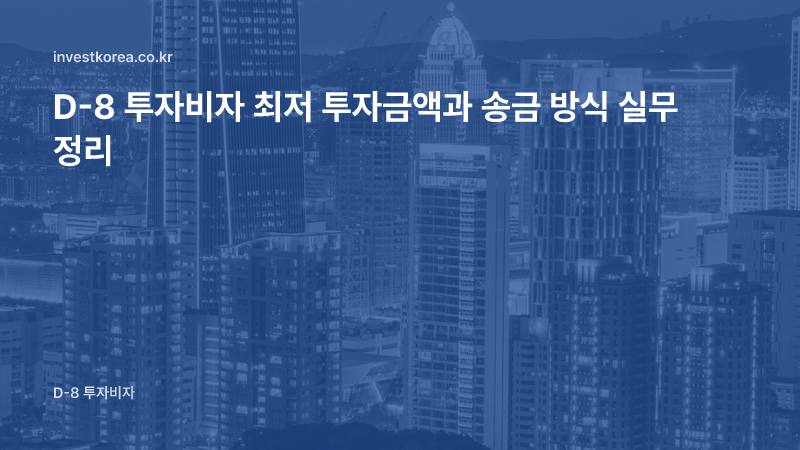 D-8 투자비자 최저 투자금액과 송금 방식 실무 정리