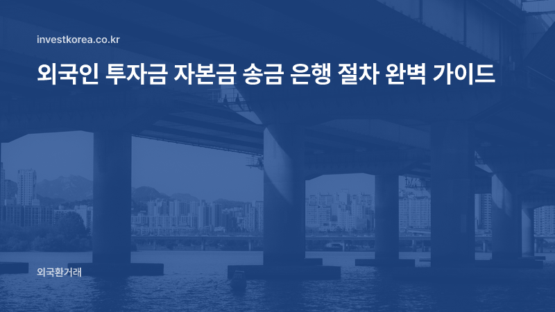 외국인 투자금 자본금 송금 은행 절차 완벽 가이드